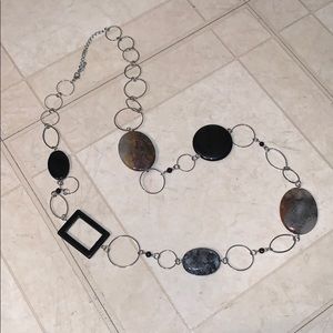 Long Silver LoopChain Necklace